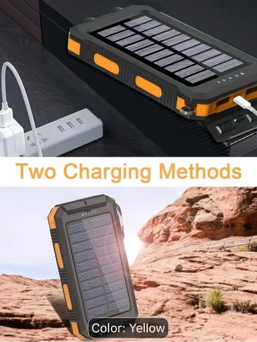3-Pack Solar Power Banks Portable Chargers